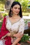 White Colour Vichitra Silk With Sequins And Thread Embroidery Work Wholesale Online Lnb1411